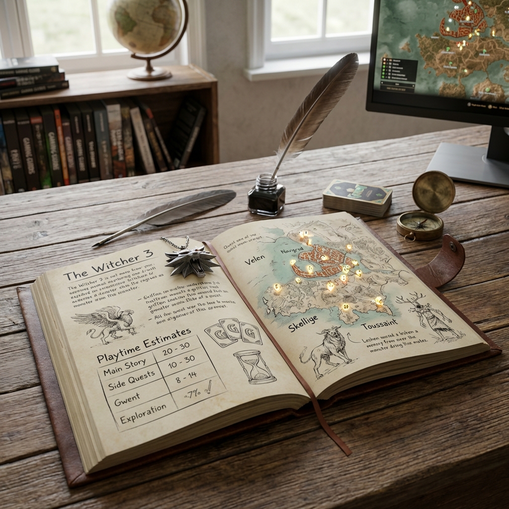 witcher 3 wild hunt detaillierte spielzeit schaetzungen und aktivitaeten